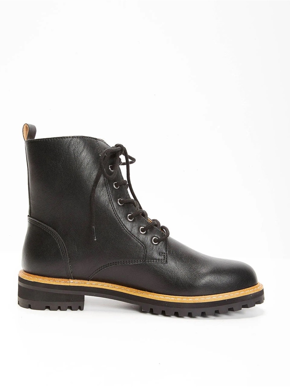 Oasis Society Women’s Size 6.5 Classic Black Lace-Up Leather Ankle Boots - Picture 2 of 8